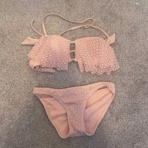 target strapless bikini top w matching bottoms!